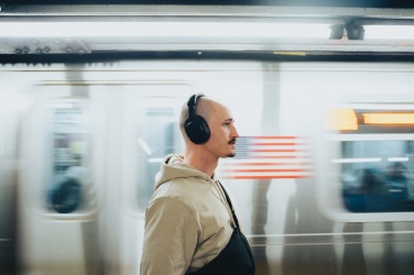 Logotrade promotional product picture of: Irvine RCS recycled and repairable ANC wireless headphone