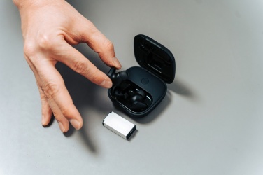 Logotrade promotional item image of: Lakewood RCS recycled and repairable wireless earbuds