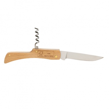 Logo trade promotional giveaway photo of: Wooden knife with bottle opener