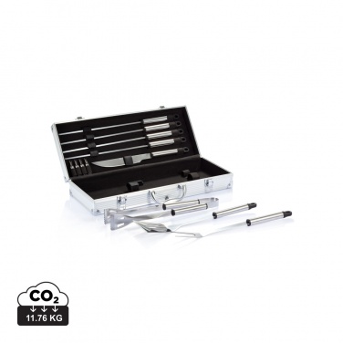 Logo trade advertising product photo of: 12 pcs barbecue set in aluminium box