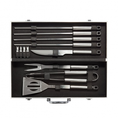 Logotrade business gift image of: 12 pcs barbecue set in aluminium box