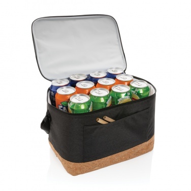 Logo trade promotional gifts image of: Impact AWARE™ XL RPET two tone cooler bag with cork detail