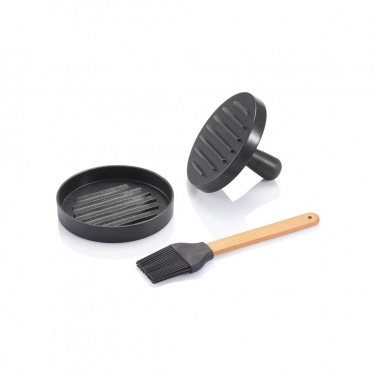 Logo trade promotional merchandise picture of: BBQ set with hamburger press and brush