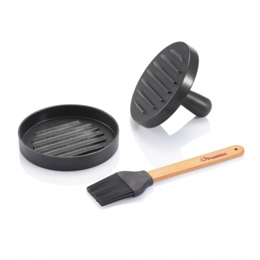 Logo trade promotional merchandise photo of: BBQ set with hamburger press and brush