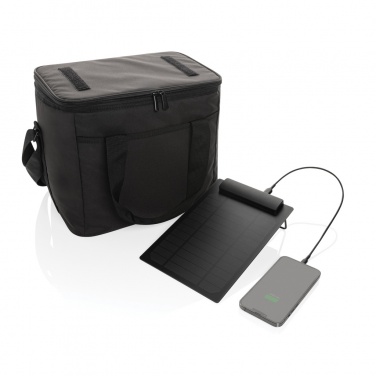 Logotrade promotional merchandise image of: Pedro AWARE™ RPET deluxe cooler bag with 5W solar panel
