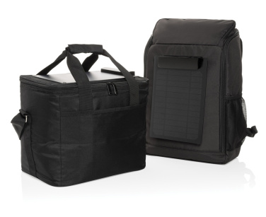 Logo trade promotional product photo of: Pedro AWARE™ RPET deluxe cooler bag with 5W solar panel