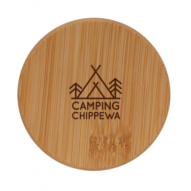 Logotrade promotional merchandise image of: Double wall borosilicate glass with bamboo lid 250ml 2pc set