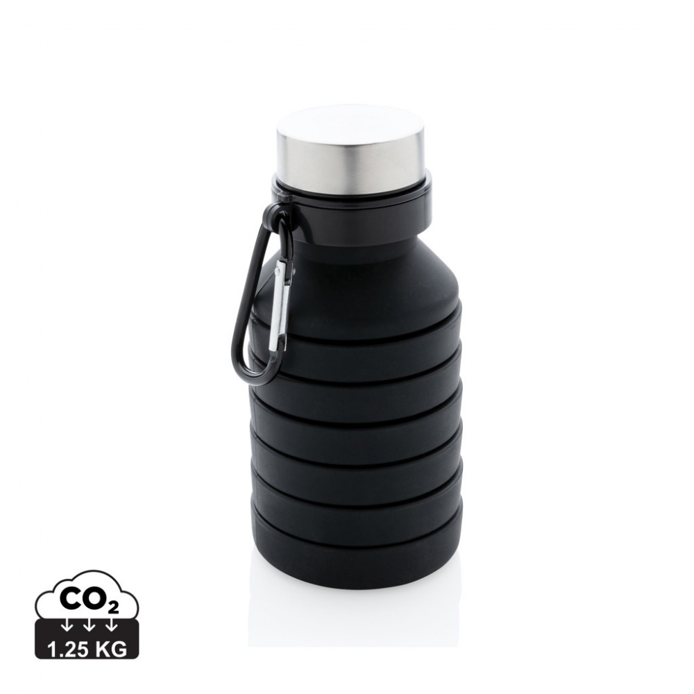 Logo trade promotional gift photo of: Leakproof collapsible silicone bottle with lid