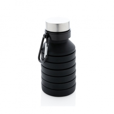 Logo trade promotional products picture of: Leakproof collapsible silicone bottle with lid