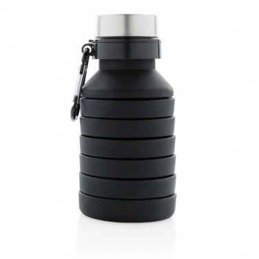 Logo trade advertising products picture of: Leakproof collapsible silicone bottle with lid