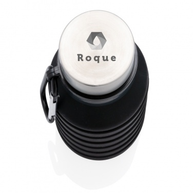 Logo trade promotional giveaways picture of: Leakproof collapsible silicone bottle with lid
