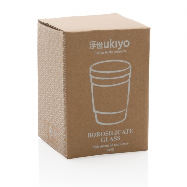 Logo trade promotional product photo of: Ukiyo borosilicate glass with silicone lid and sleeve