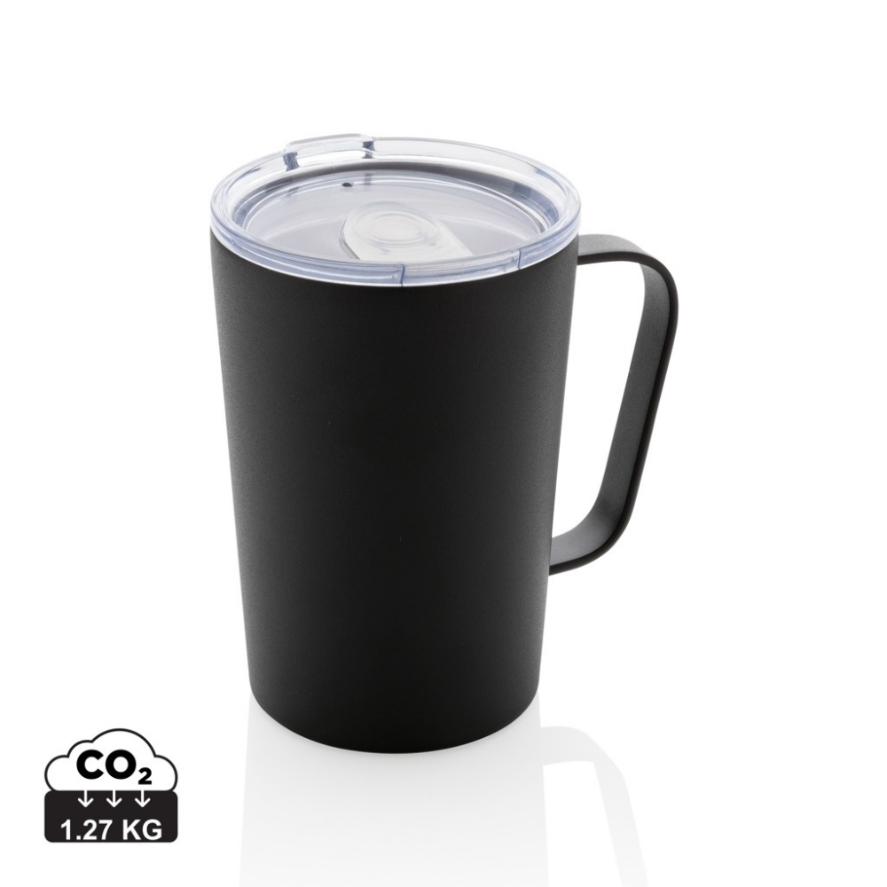 Logotrade promotional giveaway image of: RCS Recycled stainless steel modern vacuum mug with lid