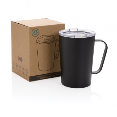 Logo trade promotional gifts picture of: RCS Recycled stainless steel modern vacuum mug with lid