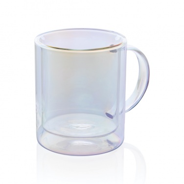 Logotrade promotional product image of: Deluxe double wall electroplated glass mug