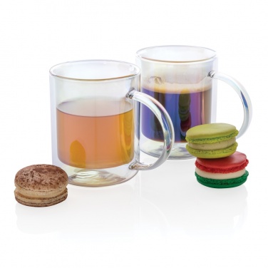 Logo trade advertising products image of: Deluxe double wall electroplated glass mug
