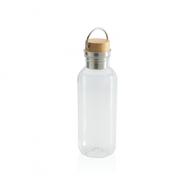 Logo trade business gifts image of: RCS RPET bottle with bamboo lid and handle