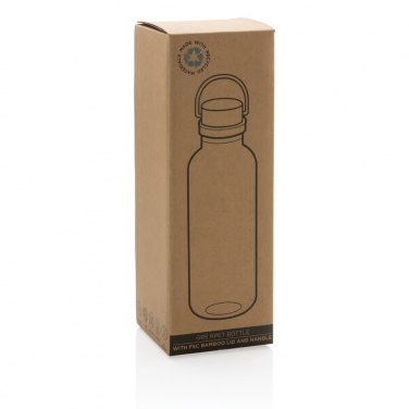 Logo trade promotional products image of: RCS RPET bottle with bamboo lid and handle