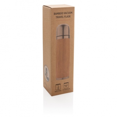 Logo trade promotional item photo of: Bamboo vacuum travel flask