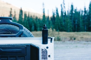 Logo trade promotional giveaways image of: RCS certified recycled PP water bottle with handle