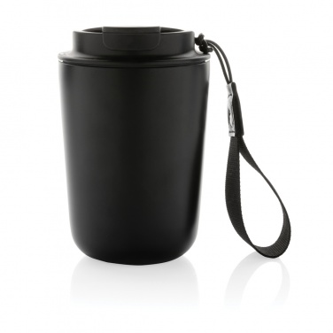 Logo trade corporate gift photo of: Cuppa RCS re-steel vacuum tumbler with lanyard