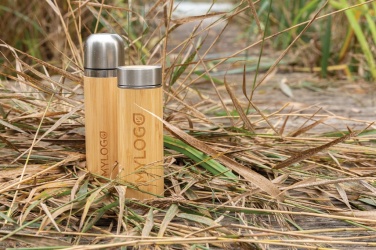 Logo trade promotional gift photo of: Leak proof bamboo vacuum bottle