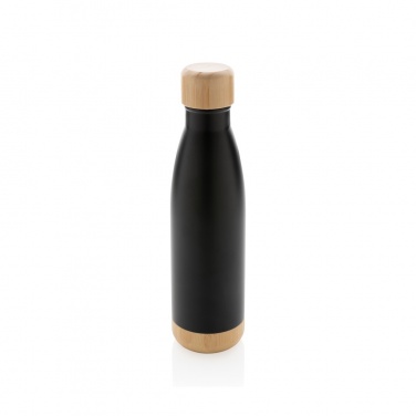Logotrade corporate gift picture of: Vacuum stainless steel bottle with bamboo lid and bottom