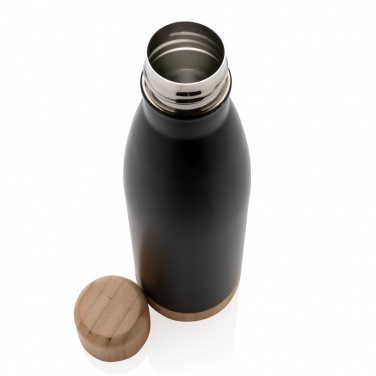 Logo trade business gift photo of: Vacuum stainless steel bottle with bamboo lid and bottom