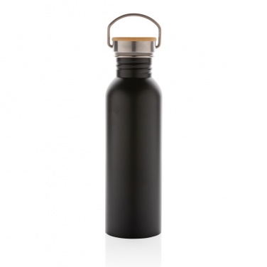 Logo trade advertising products image of: Modern stainless steel bottle with bamboo lid