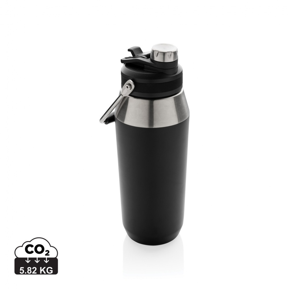 Logo trade corporate gifts picture of: Vacuum stainless steel dual function lid bottle 1L