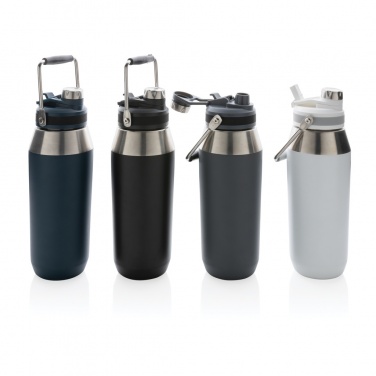 Logo trade promotional merchandise image of: Vacuum stainless steel dual function lid bottle 1L