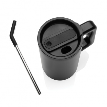 Logo trade promotional giveaways image of: Cube RCS certified recycled steel mug 800ml