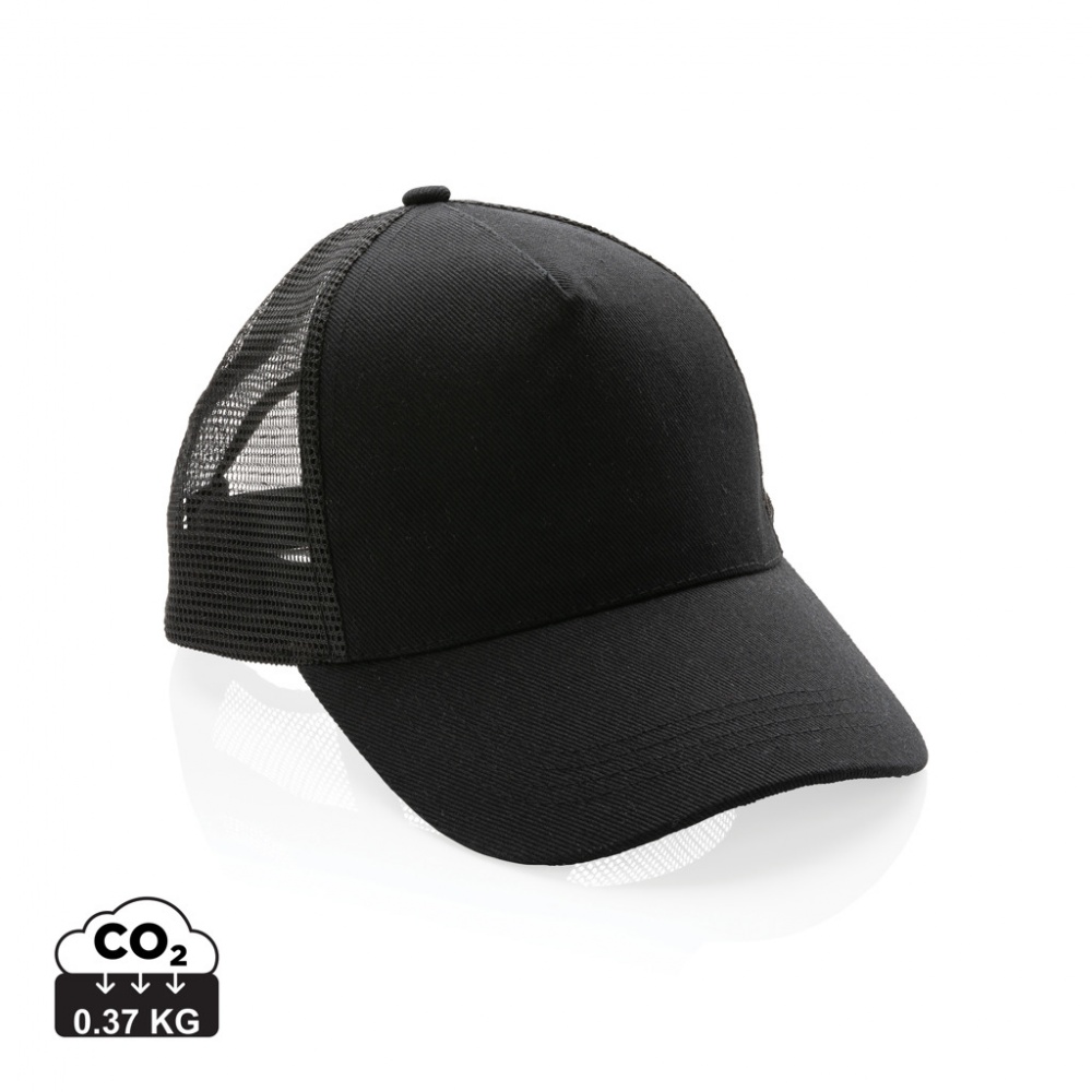 Logo trade promotional giveaways image of: Impact AWARE™ Brushed rcotton 5 panel trucker cap 190gr