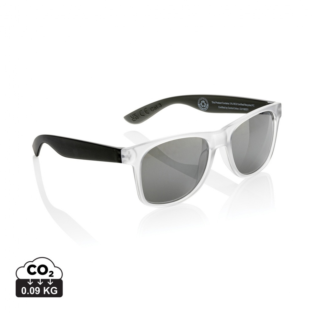 Logo trade corporate gifts picture of: Gleam RCS recycled PC mirror lens sunglasses