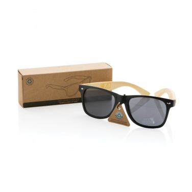 Logo trade corporate gifts image of: Bamboo and RCS recycled plastic sunglasses