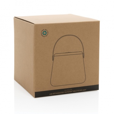 Logotrade promotional item picture of: SolarGlow RCS recycled ABS USB-rechargeable outdoor light