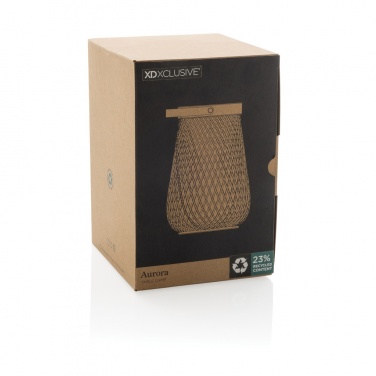 Logo trade corporate gifts picture of: Aurora RCS recycled plastic USB re-chargeable table lamp