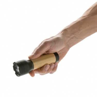 Logo trade promotional gifts image of: Lucid 3W RCS certified recycled plastic & bamboo torch