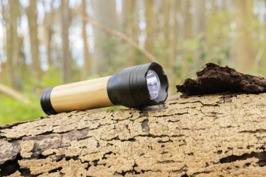 Logo trade advertising product photo of: Lucid 3W RCS certified recycled plastic & bamboo torch