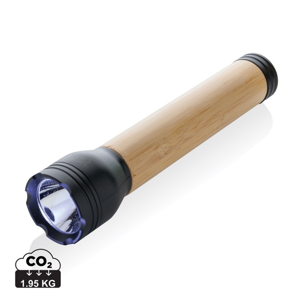 Logo trade promotional merchandise image of: Lucid 5W RCS certified recycled plastic & bamboo torch