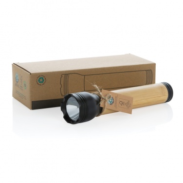 Logotrade advertising products photo of: Lucid 5W RCS certified recycled plastic & bamboo torch