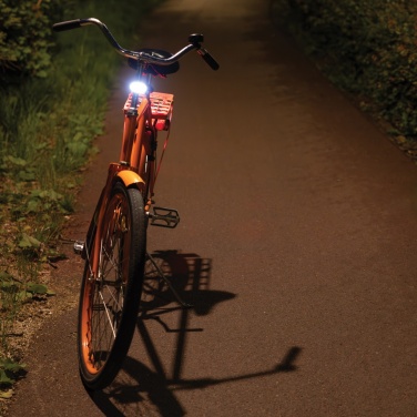 Logo trade advertising products image of: Lumino RCS recycled plastic USB re-chargeable bike light set