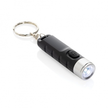 Logo trade advertising product photo of: Globix RCS recycled plastic USB re-chargeable keychain torch