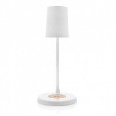 Logo trade corporate gifts picture of: Zenara RCS recycled plastic and cork 15W wireless desk lamp