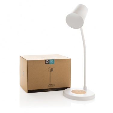 Logotrade corporate gifts photo of: Zenara RCS recycled plastic and cork 15W wireless desk lamp