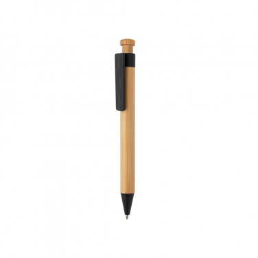 Logo trade promotional giveaway photo of: Bamboo pen with wheatstraw clip