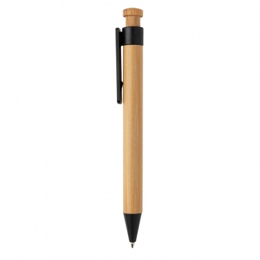 Logo trade promotional giveaway photo of: Bamboo pen with wheatstraw clip