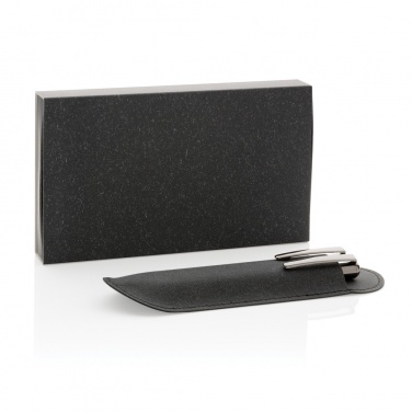 Logo trade advertising products image of: Recycled leather pen set