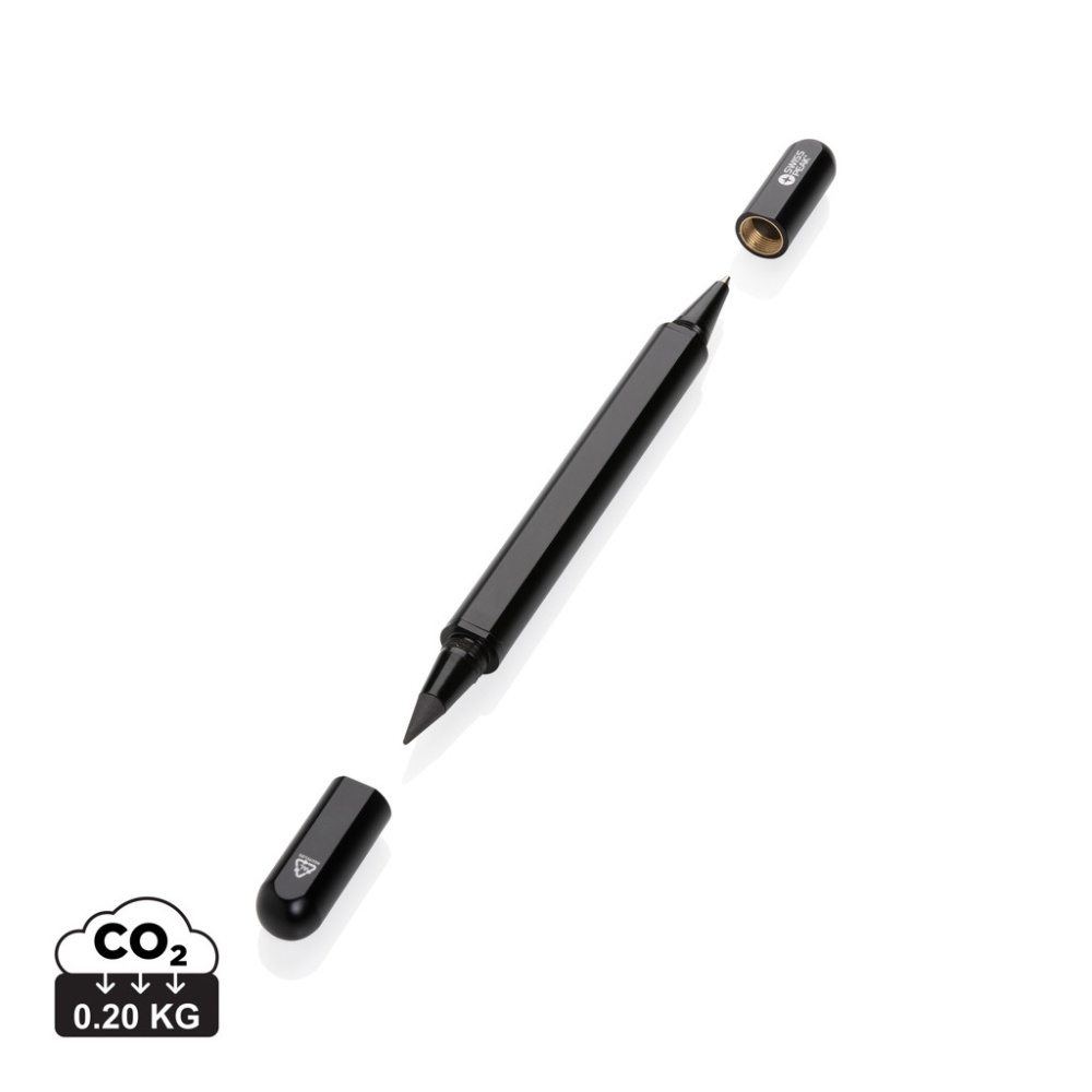 Logo trade business gift photo of: Swiss Peak Storm RCS recycled aluminum dual tip pen