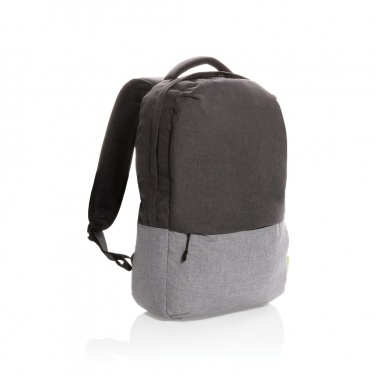Logotrade promotional giveaway image of: Duo colour RPET 15.6" RFID laptop backpack PVC free